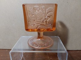 Vintage Cabbage Rose Glass Toothpick Cigarette Card Holder Pedestal Base... - £18.25 GBP