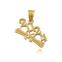 Gold Class Of 2024 to 2027 Graduation Diploma Infinity Ribbon Pendant Necklace - £188.85 GBP+