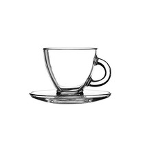 Entertain Cappuccino Cups &amp; Saucers 6.9oz / 195ml - Set of 2 | Glass Cof... - £17.20 GBP