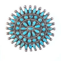 Large c1930&#39;s Navajo Silver and turquoise cluster pin - £331.40 GBP