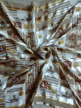 Vtg Nautical Sheer Scarf Brown Admiral Marina Yachting Club Square 33&quot; Neck Head - £19.42 GBP