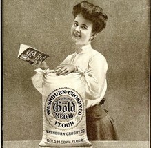 1904 Gold Medal Flour Advertisement Antique Ephemera Good Bread 7.25 x 4... - $371.81 MXN