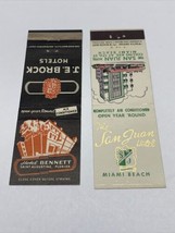 2 Rare Matchbook Covers Florida Hotels The San Juan The Bennett    gmg - £9.30 GBP
