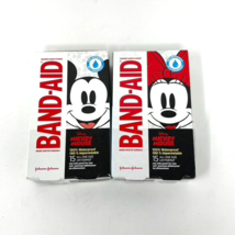 2 Pack Band-Aid Kids Waterproof Disney Mickey Minnie Mouse Bandages 15 ct NEW - $10.84