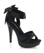 SALE PLEASER CTAIL568/BSA/M Black Satin Criss Cross Platform 5" Heel Sho... - $81.95