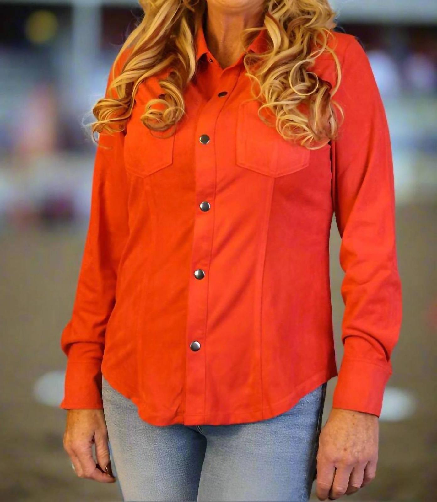Way Suede Snap Front Shirt Size L - $56.43