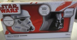 Star Wars Ceramic Salt Pepper Shakers Stormtrooper Darth Vader NIB - £11.88 GBP