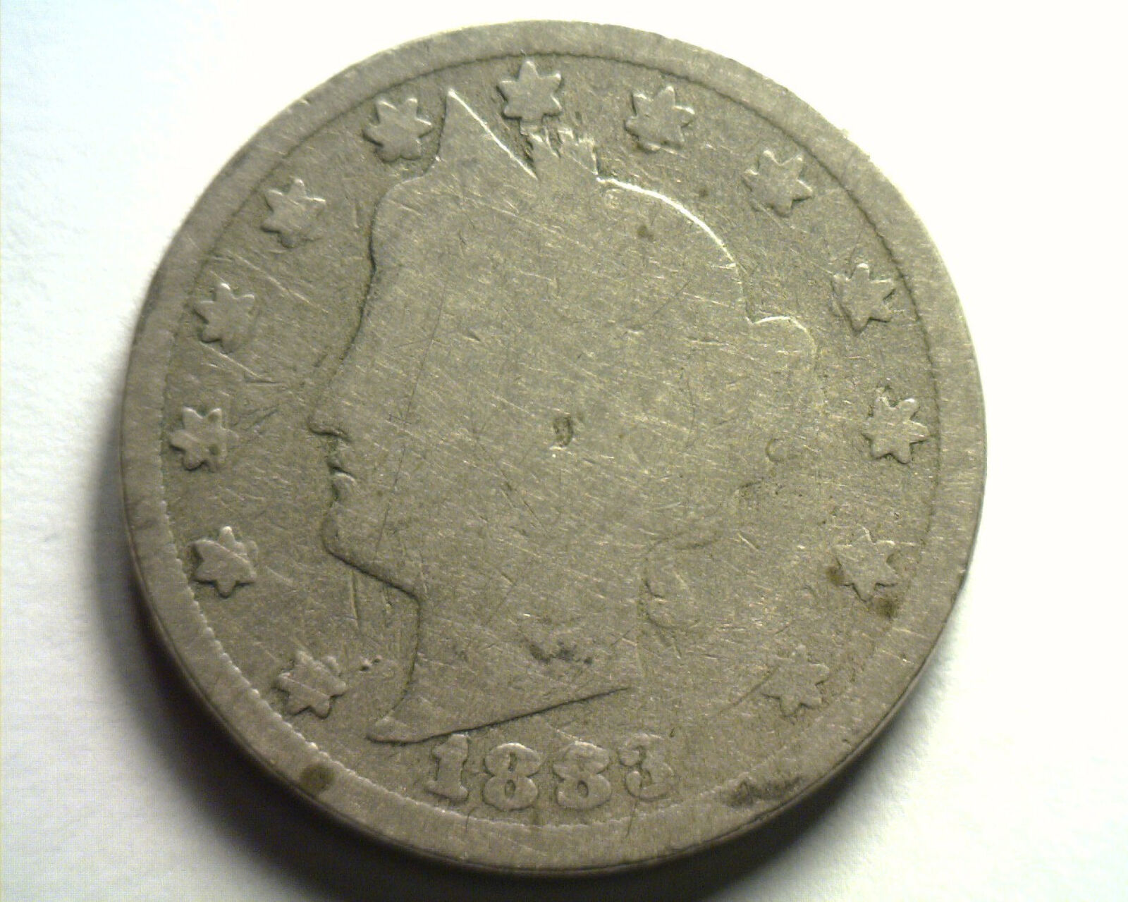 1883 WITH CENTS LIBERTY NICKEL ABOUT GOOD AG NICE ORIGINAL COIN FROM BOBS COINS - $12.00