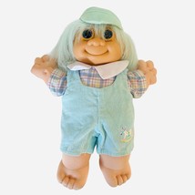 Russ Troll Kidz Sparky Doll Plush Stuffed Toy Corduroy Outfit Cap Blue Eyes - £10.17 GBP