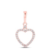 Diamond Heart Pendant 10k Rose Gold Charm 1/12cttw - £220.79 GBP