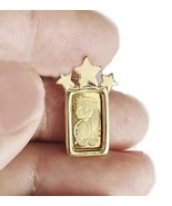 1Gr. Lady Fortuna Gold Pendant, Suisse gold bar encased in 14k gold star... - $373.00