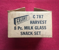 Vintage Colony Harvest Grape Milk Glass snack set (perfect shape) image 5
