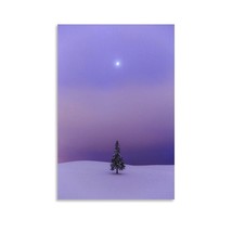 Landscape Poster Snow Tree Apartment Unframed Indoor Canvas Picture 12x18 inch - £8.21 GBP