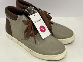 Cat &amp; Jack High Top Shoes - Gray and Brown KIDS YOUTH size 3 three boys - £16.09 GBP