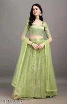 Lehenga Choli Indian Bollywood Party Designer Sari Wedding Green Lehenga Saree - £29.09 GBP