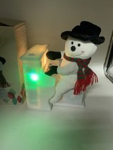 Cracker Barrel Animated Piano Playing Snowman Jingle &amp; Mingle Lights Up Tested - £30.56 GBP