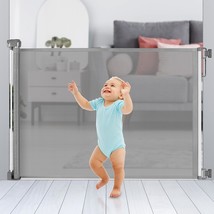 Retractable Baby Gate Extra Wide 35 Tall, Extends To 70 Wide Mesh Pet Gates  - $43.99