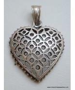 vintage antique sterling silver heart pendant necklace charm rajasthan i... - £61.87 GBP