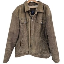 Gap Y2K VTG Brown Corduroy Fleece Lined Truckers Jacket Men Sz XL Distre... - $77.22
