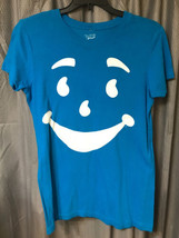Vintage Kool Aid T-Shirt Jr. Teen? XL Aqua graphic smile Face S/S Crew Tee Cttn - £14.07 GBP