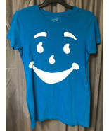 Vintage Kool Aid T-Shirt Jr. Teen? XL Aqua graphic smile Face S/S Crew T... - $335.28 MXN