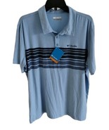 Columbia Mens XL Polo Blue Omni Shade Wick UPF 50 Short Sleeves New Stri... - $25.71 CAD