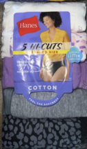 Hanes ~ Womens Hi-Cut Underwear Panties 5-Pair 100% Cotton Extended Size 11 - $19.79