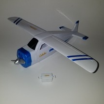 Cabela&#39;s Airplane Novelty Toy Collectible AS IS White Blue Big 13&quot; Long + Bag - £26.32 GBP