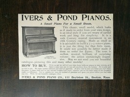 Vintage 1901 Ivers &amp; Pond Piano Company Boston, MA Original Ad - £5.30 GBP