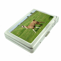 Llamas D6 100&#39;s Size Cigarette Case with Built in Lighter Metal Wallet - £17.04 GBP