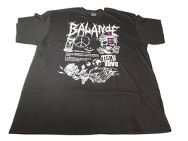 Men&#39;s Skull Graphic Black T-Shirt “Balance”  Sz 2XL Skeleton Rose Butter... - $18.95