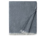 Sferra Ciarra Navy Blue 100% Cashmere Throw Blanket Fringed Lightweight ... - $114.00