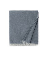 Sferra Ciarra Navy Blue 100% Cashmere Throw Blanket Fringed Lightweight ... - £89.70 GBP