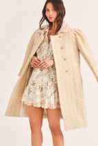 2022 NEW AUTH LoveShackFancy Armstrong Houndstooth Wool Coat $795 in White - £141.77 GBP+