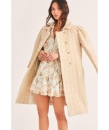 2022 NEW AUTH LoveShackFancy Armstrong Houndstooth Wool Coat $795 in White - £141.25 GBP+
