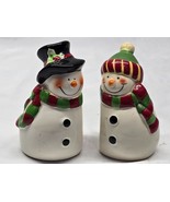 Vintage Snowman Couple Salt &amp; Pepper Shaker Set - Christmas Holidays Winter - €10,36 EUR