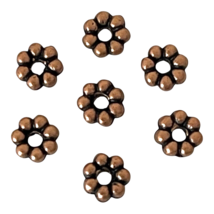 60 pcs Copper Daisy Spacer Beads Flat Rondelle Flower DIY Bead Findings ... - $9.49