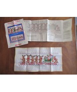 READ* FINISHED Vtg 1987 Santa&#39;s Reinbear Sleigh Counted Cross Stitch Dim... - $441.97 MXN