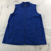 T by Talbots Vest Womens Extra Large Blue Full Zip Pockets Cotton Blend ... - £21.02 GBP