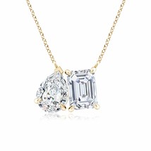 ANGARA Lab-Grown Diamond Two-Stone Pendant Necklace 14k Gold (Carat-2.17Ct.tw) - £2,713.85 GBP