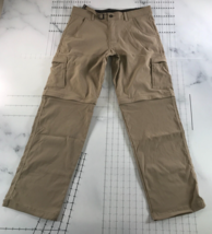 Prana Cargo Pants Womens Medium x 32L Tan Lightweight Zip Off Convertible - $24.99