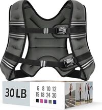 30 lb Weighted Vest for Endurance Training Running Unisex Men Women Gray... - $207.85