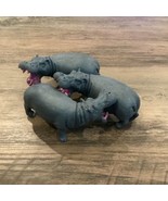 Screaming Hippo Hippopotamus Wild Amazon Animal Gray Action Toy Figure - $9.90