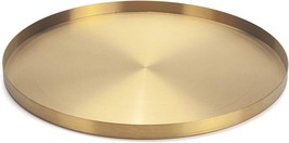 Ivailex Gold Stainless Steel Round Candle Plate Decorative Tray/Jewelry And - £33.05 GBP