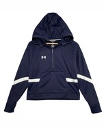 New Under Armour Womens Extra Small Blue Half Zip Hoodie Pull Over Fleec... - $54.14 CAD