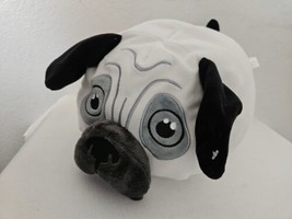 Dave And Busters Marshmallow Pug Puppy Dog Plush Stuffed Animal Black White Grey - £21.81 GBP