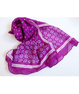 VTG Givenchy Made in Japan Polka Dot Circle Pattern Purple Long Scarf  4... - £47.48 GBP