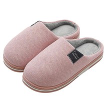 Women Slippers Winter Warm Home Soft Sole Non-slip Plush Cotton Shoes Men Lovers - £18.01 GBP