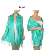 Mint - 2Ply Scarf 78X28 LONG Solid Silk Pashmina Cashmere Shawl Wrap - £14.25 GBP