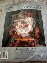 NEW SEALED CANDAMAR COUNTED CROSS STITCH KIT CHRISTMAS TREE PILLOW #50678 - $22.64